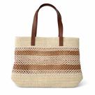 Bolsa de Praia Feminina Grande Espaçosa Estilo Verão Palha Cor:Creme
