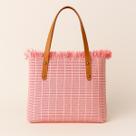 Bolsa de Praia Feminina Grande Estilo Artesanal Tricot com Alça Bege
