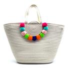 Bolsa de praia feminina meia lua grande e resistente versatil ideal para praia piscina- branco