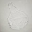 Bolsa De Praia Feminina Saco De Rede Macramê Verão Piscina Com Alça branco