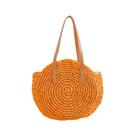 Bolsa De Praia Feminina Tote Em Palha Com Alças De Material Sintético