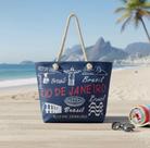 Bolsa De Praia Grande Lembrança Rio De Janeiro Alça Trançada