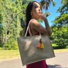 Bolsa De Praia Palha Luxo Feminina Passeio Orla Cachoeira Reforçada