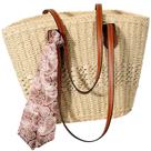Bolsa de praia Trifabricy, bolsa de praia grande em tecido de palha para mulheres