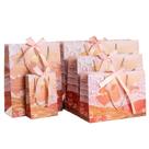 Bolsa de presente Cardstock Creamy Sunset Floral com alças de corda Bolsa de presente Cardstock Creamy Sunset Floral com alças de corda