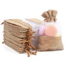 Bolsa de presente CCINEE Burlap Drawstring com organza 4x6 polegadas 24 unidades