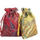 Bolsa de presente de brocado com cordão, pacote com 10 unidades para joias e miçangas Bolsa de presente de brocado com cordão, pacote com 10 unidades para joias e miçangas