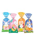 Bolsa de presente de doces de desenho animado de Páscoa Transparente OPP Treat Bags 50 unidades
