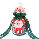 Bolsa de presente de Natal Velvet Santa Apple Candy Pouch 10x17cm