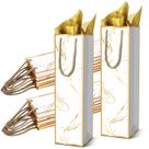 Bolsa de presente de vinho Fingertip WD, pacote com 20 alças e papel de seda