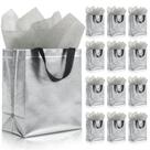 Bolsa de presente Keerxunbag reutilizável com papel de seda 10x10x20cm 12 unidades Bolsa de presente Keerxunbag reutilizável com papel de seda 10x10x20cm 12 unidades