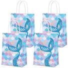 Bolsa de presente Mermaid Theme White Kraft Paper 15x8x21cm 12 unidades