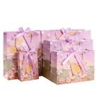 Bolsa de presente, papel de pintura a óleo em estilo creme com alças de corda