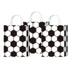 Bolsa de presente, papel kraft branco, tema de futebol, 22x16x8cm, 10 unidades