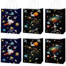 Bolsa de presente Space Spaceship White Kraft Paper 10 unidades 22x16x8cm