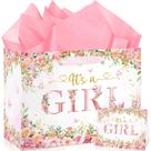 Bolsa de presente Wayyogh Rose Gold It's a Girl Baby Shower Girl Bolsa de presente Wayyogh Rose Gold It's a Girl Baby Shower Girl