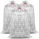 Bolsa de presente Zonon Jumbo Silver 142,24 x 91,44 cm de plástico PE 3 unidades