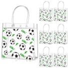 Bolsa de presentes Aliceset Soccer PVC transparente, 20 peças para festa, 20x20x8cm