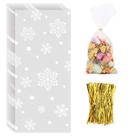 Bolsa de presentes CCINEE Snowflake Christmas Celofane 120 unidades com gravatas
