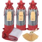 Bolsa de Regalo para Botella de Vino Shintop de Yute con Cordón, Paquete de 12