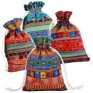 Bolsa de Regalo PINOWU Estilo Étnico Bolsitas de Algodón 13x18cm 12 piezas