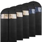 Bolsa de roupas Moucas 50 preta para terno masculino com zíper, pacote com 5