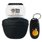 Bolsa de Silicone para Petiscos e Clicker Nyp para Treinamento e Adestramento de Animais de Estimação