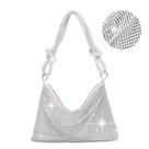 Bolsa de strass QLBO Silver Clutch Bag 26x1x17cm para mulheres