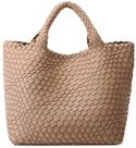 Bolsa de tecido Queenoris Vegan Leather Tote Apricot para mulheres