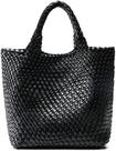 Bolsa de tecido Queenoris Vegan Leather Tote preta para mulheres