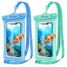 Bolsa de telefone flutuante à prova d'água ProCase, pacote com 2 unidades, azul/verde