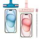Bolsa de telefone impermeável wellhouse IPX8 7", pacote com 2 unidades, azul e rosa