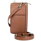 Bolsa de telefone tipo carteira de couro transversal BULL GUARD, marrom dourado