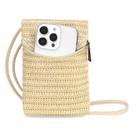 Bolsa de telefone tiracolo em tecido de palha BBORGDC para mulheres