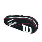 Bolsa de Tênis Wilson Advantage III Triple - Preto/Branco/Vermelho