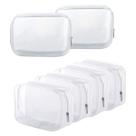 Bolsa de transporte de higiene pessoal, pacote com 6 unidades, transparente, impermeável, aprovada pela TSA