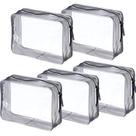 Bolsa de transporte de produtos de higiene pessoal Pangda, pacote com 5 unidades, PVC transparente com zíper
