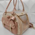 Bolsa de Transporte Pet Luxo Fashion Duna Marfim com Ouro Rosa