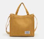 Bolsa de Veludo c 2 alças mão e ombro e 2 Bolsos - Cor Laranja