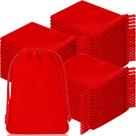 Bolsa de veludo com cordão Wesnoy 200 unidades vermelha 7x9 cm