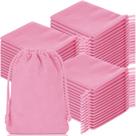 Bolsa de veludo com cordão Wesnoy 7x9 cm rosa 200 unidades