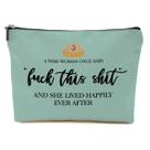 Bolsa de viagem de maquiagem Blue Leaves, presentes engraçados para mulheres