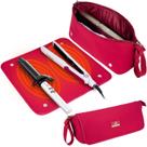 Bolsa de viagem Hair Tools Jaffzora com tapete resistente ao calor vermelho