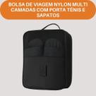 Bolsa de Viagem Nylon Multi Camadas com Porta Tênis e Sapatos