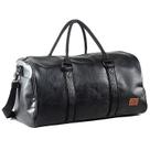 Bolsa de viagem Seyfocnia Leather Waterproof Weekender Black