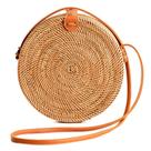 Bolsa de vime Novum Crafts redonda feita à mão Ata Wicker feminina marrom