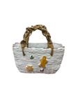 Bolsa Decorativa em Ceramica Natal Gingerbread c/ Alça Junco 29cm