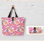 Bolsa Dobrável Floral Para Viagem Praia Academia Grande Leve Resistente Com Zíper Estampa Linda E Moderna