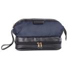 Bolsa Dopp Business Class com zíper e fundo de nylon azul marinho