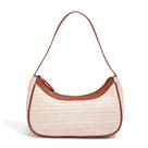 Bolsa Dreubea, bolsa feminina de tecido axilar, palha, bege